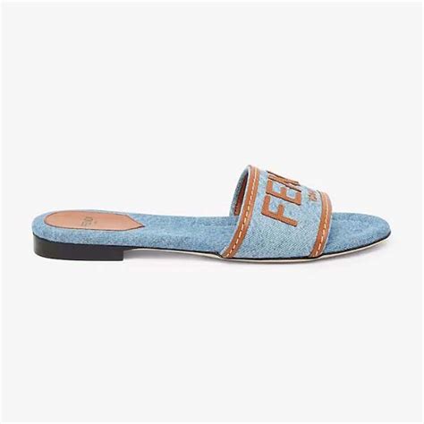 fendi multicolor leather slides|fendi denim slides.